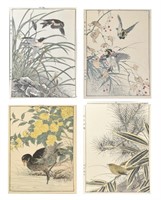 4 Japanese Woodblock Prints of Birds, Imao Keinen