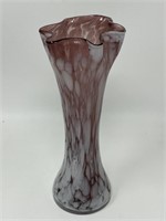 Lefton Blown Glass Ruffle Vase