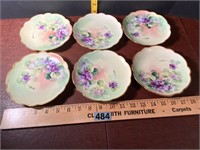 6 Vintage W Pickard Limoges Handpainted Plates