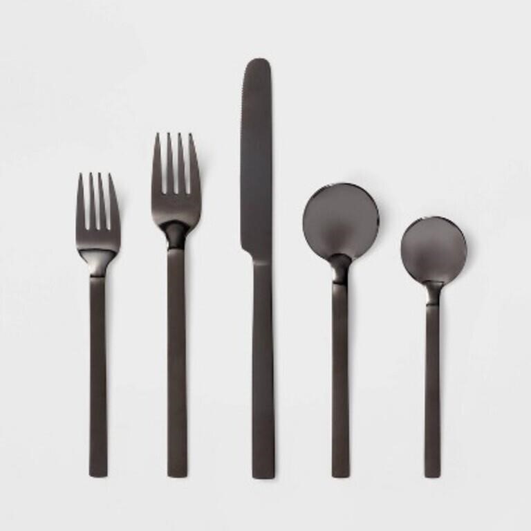 20pc Flatware Set Black - Room Essentials