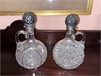 C. 1880 GORHAM Crystal Decanters w/ STERLING