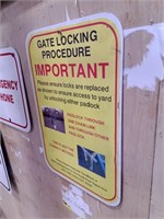 Gate Locking Procedure Metal Sign