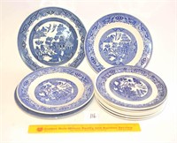 Blue Willow Style Group Lot Dishes - (2) Marked