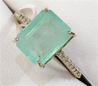 $5440 10K  Emerald-Colombia(3.5ct) Diamonds(0.16Ct