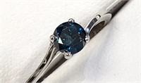 $1405 10K  Diamond(0.32Ct,I1,Intense Blue) Ring
