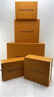 5 Louis Vuitton rigid paper boxes 23x16x5in