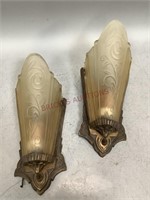 Two Decorative Slip Shade Light Fixtures