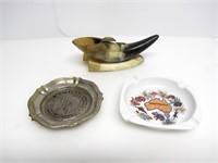 3 ASSORTED SOUVENIR ASHTRAYS