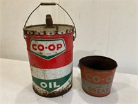 Co-op oil and grease pails.
