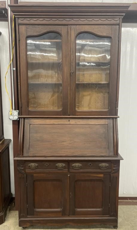 NICE Antique Solid Wood Secretary Desk 87in x 42in