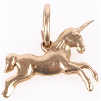 14K YELLOW GOLD UNICORN LADIES PENDANT