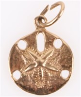 14K YELLOW GOLD SAND DOLLAR LADIES PENDANT