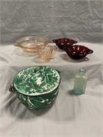 Assorted Depression, Enamel Pot and Others