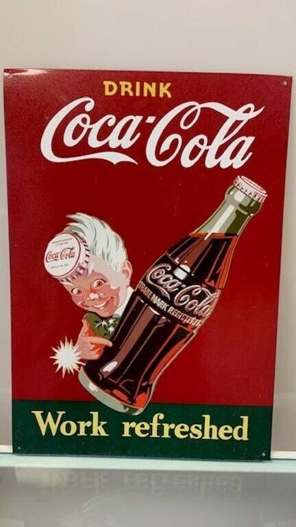 Modern Coca Cola Tin Advertising Sign