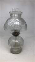 Glass Oil Lamp with Shade 15.5” H