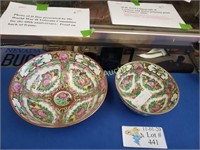 TWO HAND PAINTED CHINESE RICE BOWLS