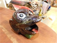 ceramic monkey ashtray, 3" H