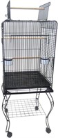YML 20-Inch Open Top Parrot Cage with Stand, Black
