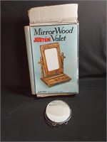 Wooden Valet with Mirror