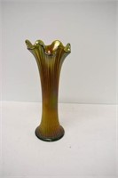 Green Carnival Glass Vase ca1900