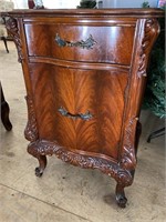 BATESVILLE FLAME MAHOGANY CARVED NIGHTSTAND
