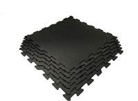 Set of 30, Rubber Flooring Interlocking Tile, Blac