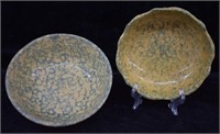 2 pcs. Antique Spongeware / Yellow Ware Bowls