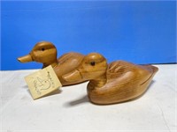 2 Wooden Ducks - Macks Quacks - Hand Finished by