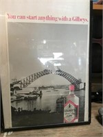 Gilbeys gin  framed advertisement