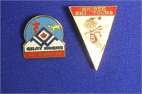 Lot of 2 Enamel Ski Pins