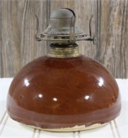 Stoneware Converted Oil Lamp