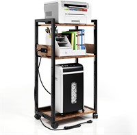 TC-HOMENY 3-Tier Movable Printer Stand Brown