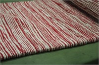 8'x10' Cotton Flat Weave Rug Red/Cream Unused