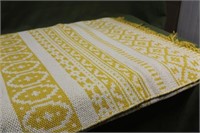 9'x12' Cotton Flat Weave Rug Yellow / White Unused