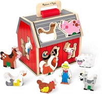 Melissa & Doug Wooden Take-Along Sorting Barn Toy