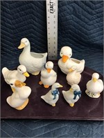 Collectible Duck Figurines Tray Lot of 9 Planters