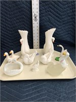 Collectible Swans Tray Lot of 10 Birds Ducks