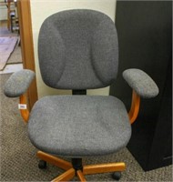 Rolling Office Chair; Blue Material