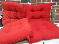 2 Pair of Red Chair Cushions