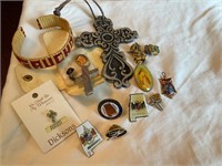VINTAGE WOMANS PINS, CROSSES AND MORE