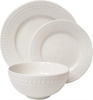 Bloom 12-Piece White Porcelain Dinnerware Set