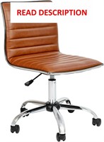 Alan Office Task Chair - Brown Vinyl - Armless