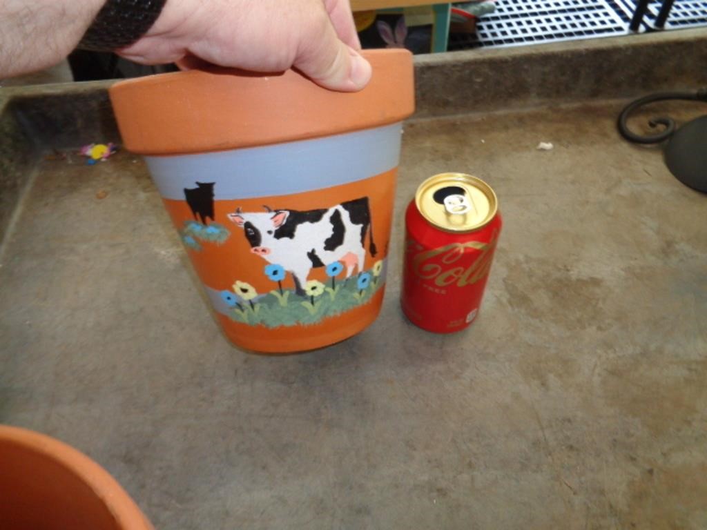 HAND PAINTED FLOWER POT