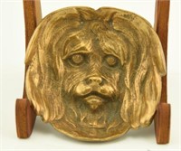 Lot #95 - Brass figural dog face ashtray 4”
