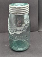 Teal Quart Beaver Canning Jar