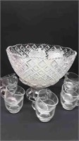 PUNCH BOWL SET + 10 EXTRA GLASSES