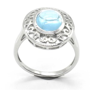 Silver Blue Topaz Swiss(4.85ct) Ring