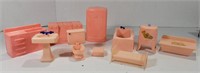 Lot of Pink Doll House Furniture