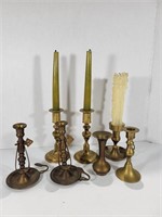 Lot of Brass Candle Sticks
