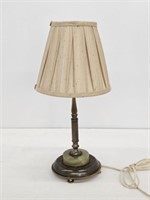 STONE & BRASS LAMP WITH 22KT GOLD PLATED BASE